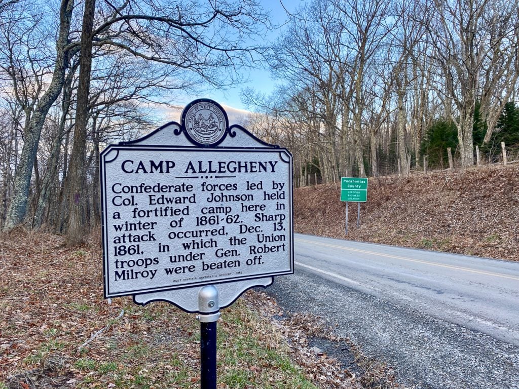 Camp Allegheny interpretive roadside marker