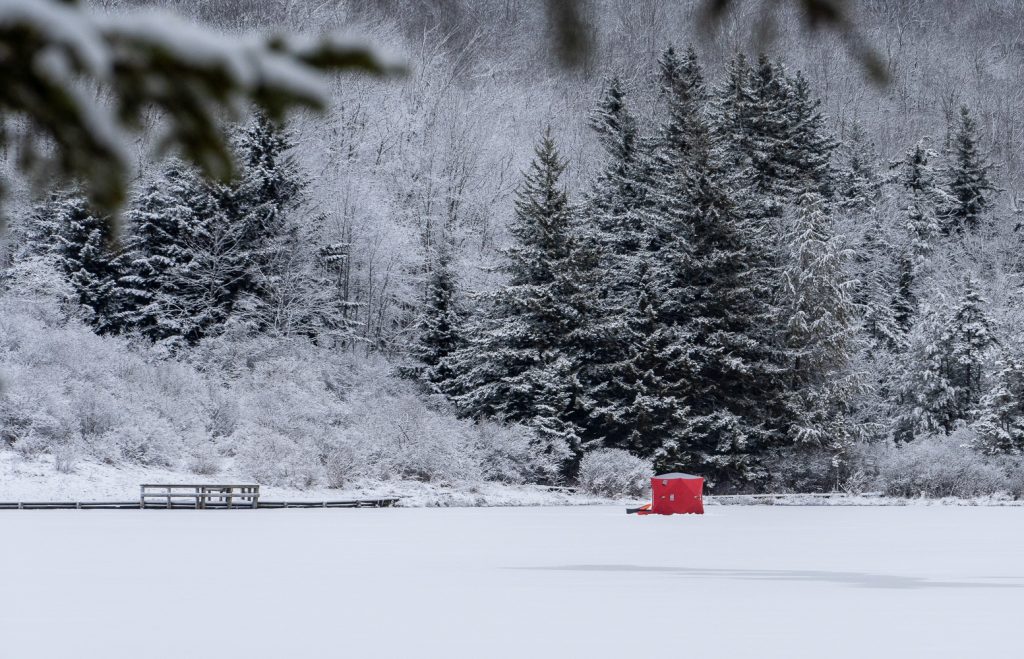 Spruce Knob Lake Ice fishing